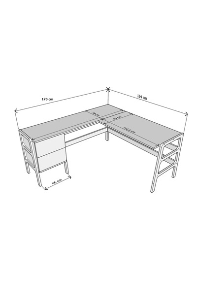 Woodesk Sera Ahşap Çalışma Masası 100x190 Tik Renk Cpt4639-170 Teak