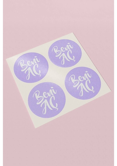 Mor Beni Aç Sticker 3x3cm St2370 Çok Renkli