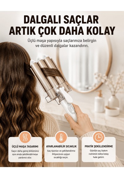 Bukle Saç Maşası Kolay Kullanım, Zindeliklı Bukleler Yüksek Isılı Yeni Nesil Aklby-bsva58 Diğer