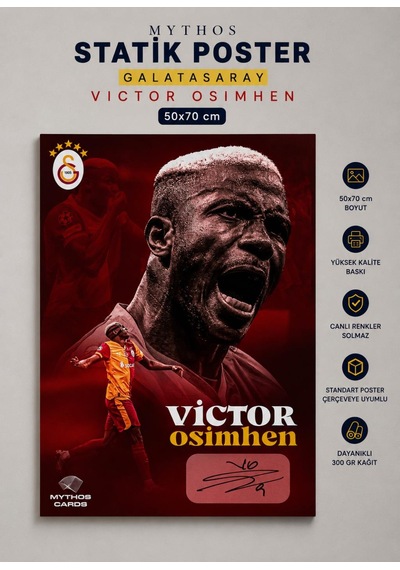 Mythos Statik Poster Galatarasay Victor Osimhen 50x70 Cm