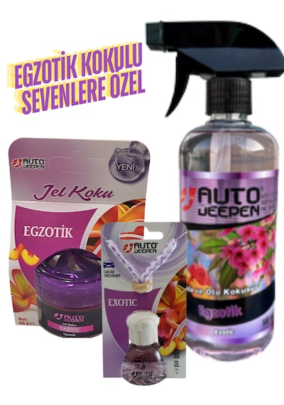 Auto Deepen 3lü Egzotik Oto Koku Ve Oda Koku Seti Jel Koku&sprey500ml&asma Koku 001