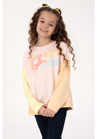 U.s. Polo Assn. Kız Çocuk Açık Pembe Sweatshirt 50317979-vr078 Acık Pembe