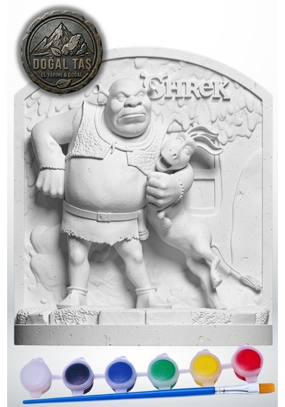 Shrek Ve Eşek 15 Cm Taş Biblo Çocuk Boyama Etkinliği