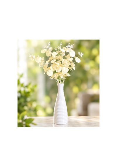 Yapay Exclusive Okaliptüs Krem Beyazı 16 Dallı 47 Cm Beyaz Beyaz