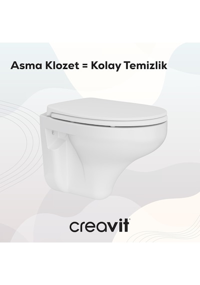 Creavit Perla Duroplast Yavaş Kapanan Klozet Kapaklı Beyaz Set