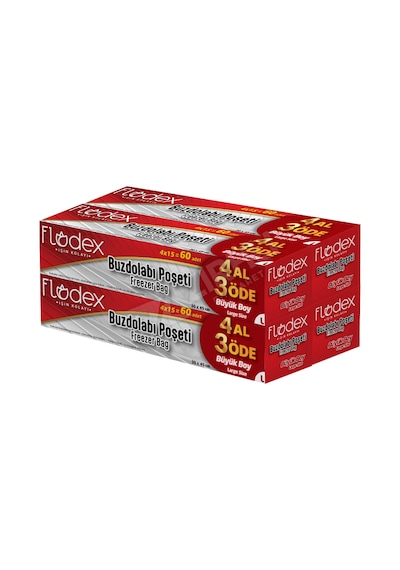 Flodex Buzdolabı Poşeti 4 Al 3 Öde Büyük Boy 30x45