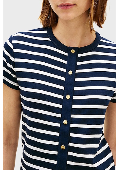 Tommy Hilfiger Bayan T Shirt Ww0ww48709 0x3 Lacivert-beyaz