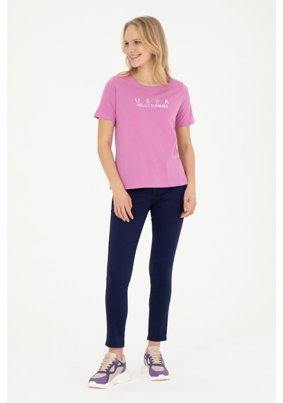 U.S. Polo Assn.  Kadın Menekşe Bisiklet Yaka Tişört 50282899-VR037