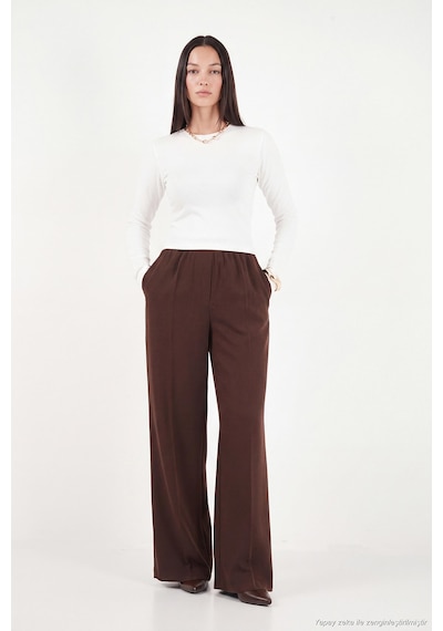 Lela Pamuklu Bisiklet Yaka Crop Bluz Kadın Bluz 5867060 Ekru