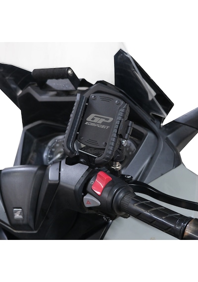 Gp Kompozit Honda Forza 250 2018-2025 Uyumlu Titreşim Modüllü Telefon Tutucu Siyah