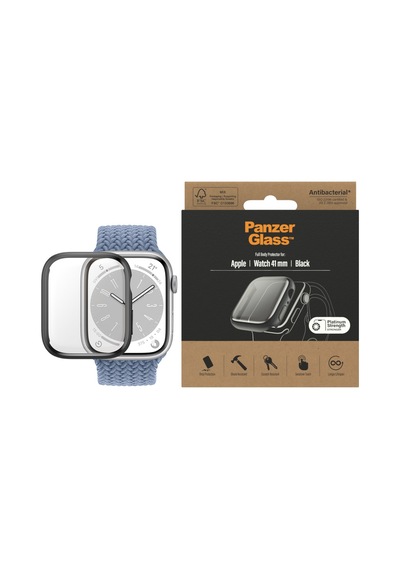 Apple Uyumlu Watch  Series 9 8 7 41mm Siyah Full Body Çerçeveli Ekran Koruyucu