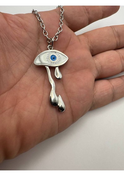 Ağlayan Mavi Göz Unisex Kolye Gizemli Ve Koruyucu Tasarım Çok renkli
