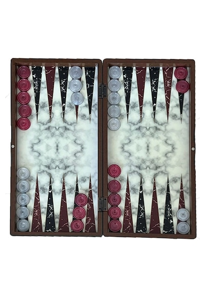 Marble Beyaz Büyük Boy Tavla Takımı