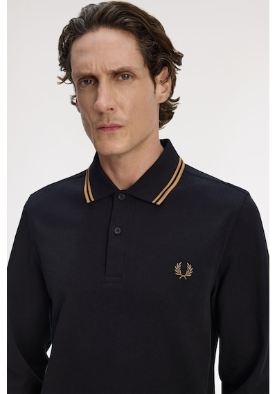 Fred Perry M3636 Ls Twin Tipped Fp Erkek Polo Tişört Siyah