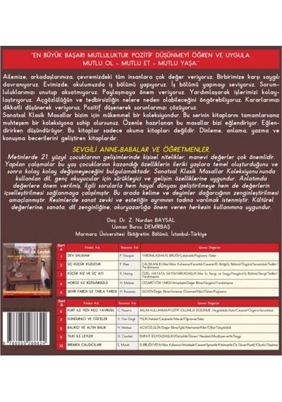 Sanatsal Klasik Masallar - Tilki Ile Leylek (Üç Kitap)