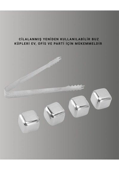 Çevre Dostu Metal Buz Küpü Ve Kullanışlı Klips Seti Gri