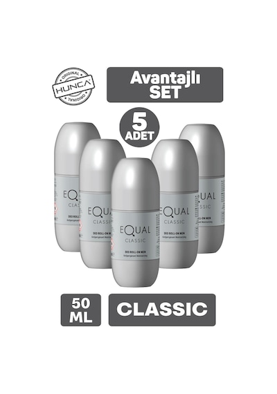 Equal Classic Erkek Roll-On Deodorant 5 x 50 ML