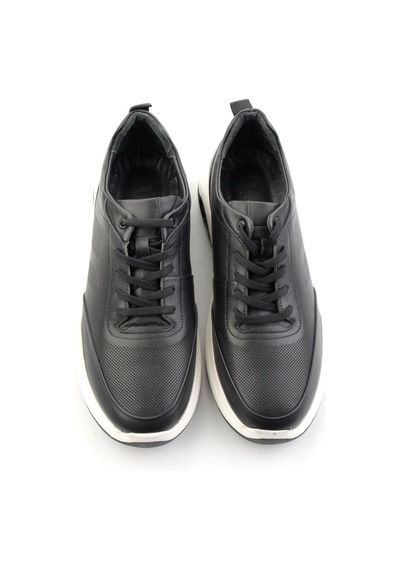 Bambi Siyah Hakiki Deri Erkek Sneaker E01958176343