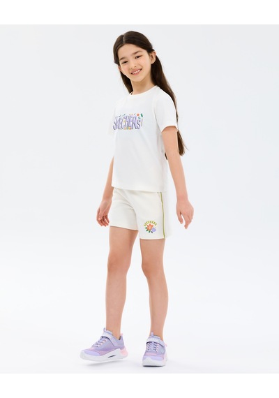 Skechers G Graphic Tee Regular T-shirt Büyük Kız Çocuk Beyaz Tshirt Sk2610023-3855 Beyaz
