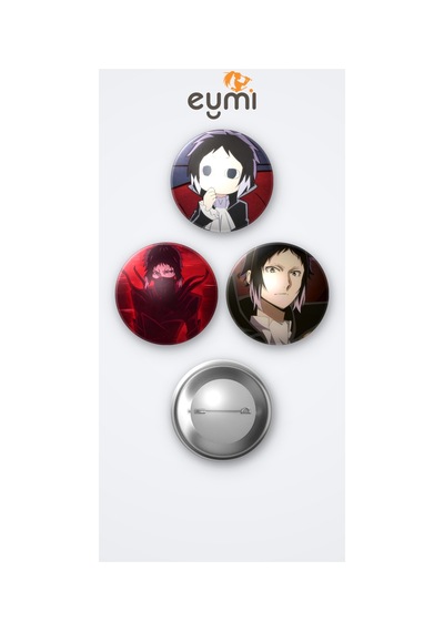Bungou Stray Dogs Animesi Akutagawa Anime 3'lü Metal Rozet Seti 58mm İğneli Buton Çanta Yaka Rozeti Çok Renkli