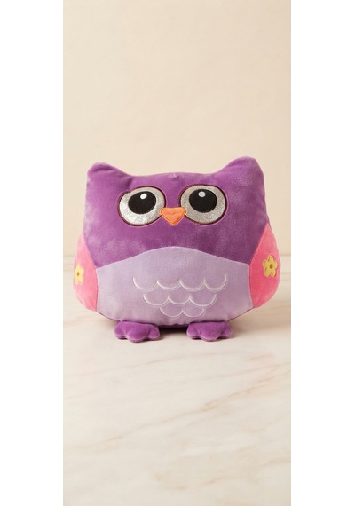 Peluş Baykuş Yastık 40 Cm Mor