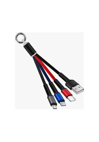 4 Başlıklı Anahtarlıklı Şarj Kablosu