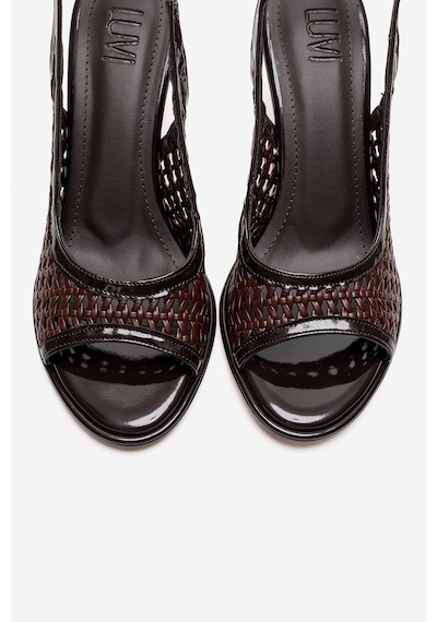 Luvishoes Bonıto Kahverengi Örgü Kadın İnce Topuklu Ayakkabı