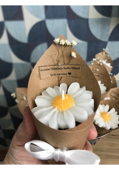 Bernami Mumluk Şamdanpinterest Kişiye Özel 10 Adet Papatya Kokulu Buket Mum Düğün/nişan/söz/kadınlar/anneler Günü Hediyelik,nikah Diğer