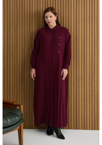 Aker Bordo Koza Logolu Elbise Bordo Bordo