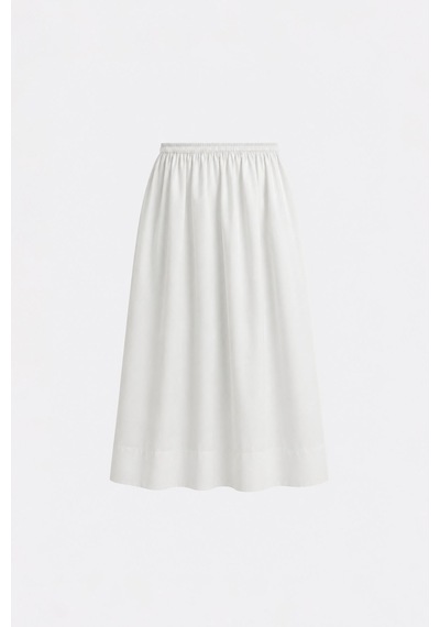 Suud Collection Ekru Day Poplin Kloş Etek