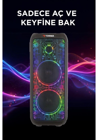 Torima D64 RGB Ledli Dahili Mikrofon Kumandalı Bluetooth Hoparlör
