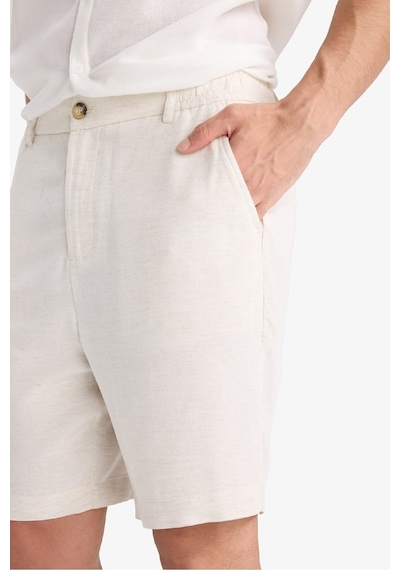 DeFacto Regular Fit Düz Paça Keten Karışımlı Bermuda Şort D4277AX25SMBG588