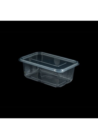 Plastik Sızdırmaz Kap Gıda Kabı 100 Adet 1000 G Düz Kapak