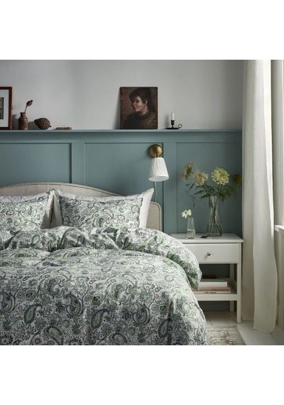 Ikea Rodgersıa Çift Kişilik Nevresim Takımı 220 X 240 Cm Beyaz - Yeşil