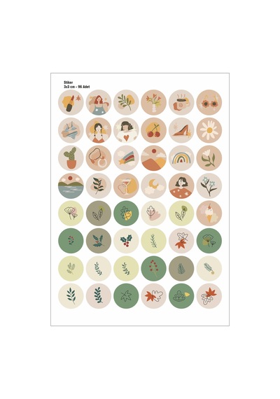 Yuvarlak Sticker 3x3 cm 96 Adet