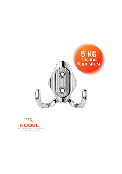 Has Askı, Metal Vestiyer Askısı, 14 Gr, Dolap Ve Duvar Askılığı, Krom Vidalı