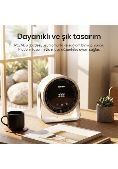 Xenon Smart Taşınabilir Masaüstü Fanı 100 Kademe Kontrol, Şarjlı, Dokunmatik Ekran, 2000mah, Usb-c X6113
