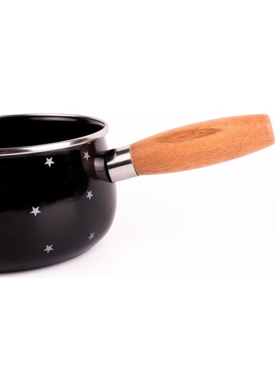 Star Emaye Yıldız Desenli Tava 16cm 1,3 Litre Bej
