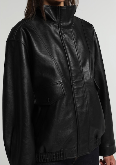 Colin's Colins Regular Fit High Neck Fermuarlı Astarlı Kapamalı Kadın Siyah Mont Pu Cl1080829 Q1.v1 Blk