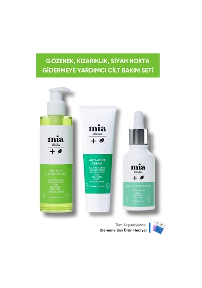Mia Klinika Gözenek Kızarıklık ve Siyah Nokta Akne Gidermeye Yardımcı Set