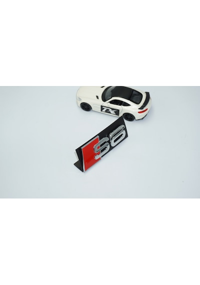 Dk Tuning S6 Gümüş Kırmızı 3d Ön Panjur Logo Audi İle Uyumlu