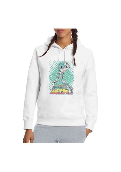 Anime Dragon Ball Baskılı Beyaz Kadın Kapşonlu Sweatshirt (534770522)