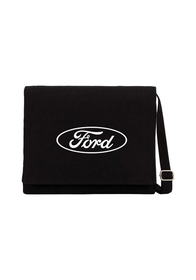 Ford Logo Text Siyah Kanvas Postacı Çantası