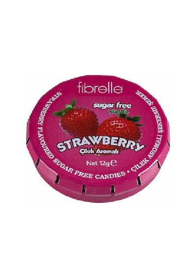 Fibrelle Stevia lı Şekersiz Şeker Çilekli 3 Adet