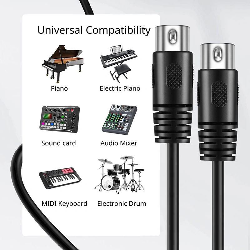 5 Pin Dın Erkek Erkek Midi Kablo Midi Ses Uzatma Kablosu 1.5m