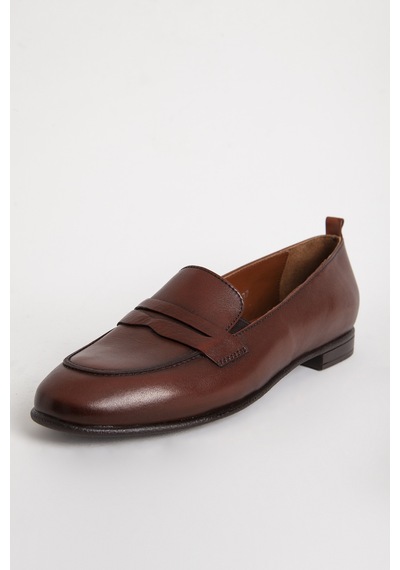 Dericlub Kadın Gerçek Deri Loafer Br 04037 Taba