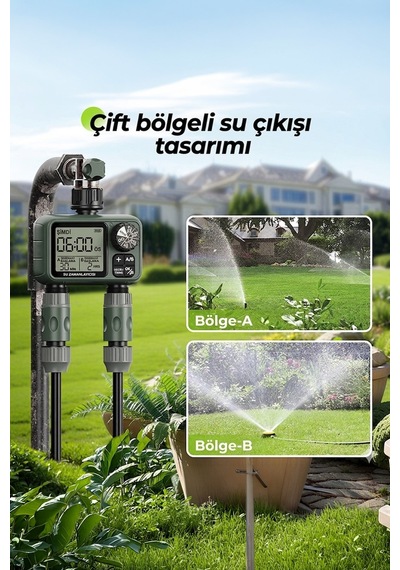 Profesyonel Otomatik Sulama Kontrol Ünitesi - Çift Çıkışlı & Manuel Modluakıllı Sulama Sistemi Ipx5