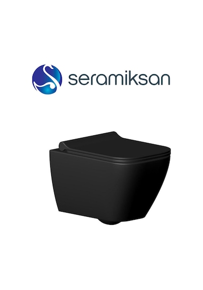 Seramiksan Saturn A141201H Kanalsız Asma Klozet + Yavaş Kapak Mat Siyah
