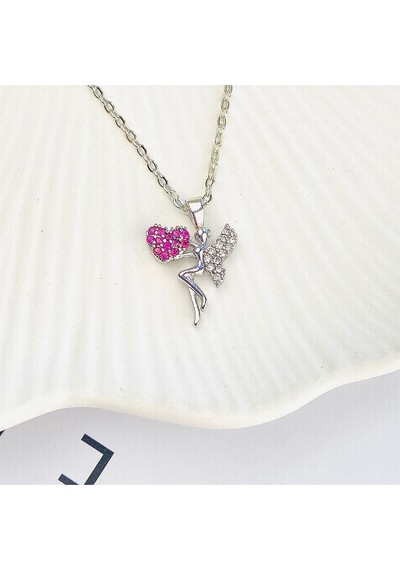 Peri Kadın Kolye Peri Kızı Zirkon Taşlı Silver Kolye 45cm Gümüş
