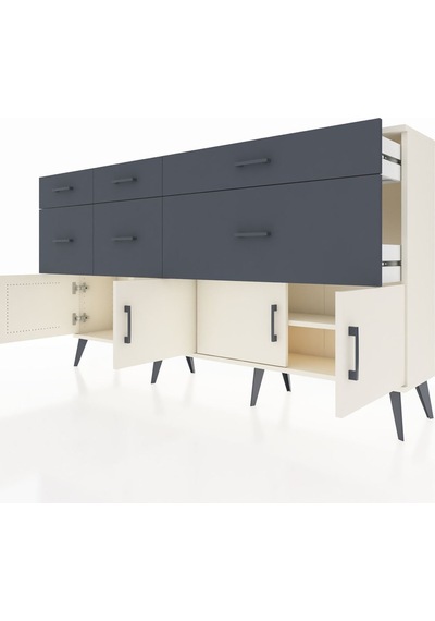 Arges Konsol Tek Raflı 6 Çekmeceli 4 Kapaklı 176x30x99 Aytaşı-aytaşı/antrasit Aytası/antrasıt - Aytası Arges Konsol Tek Raflı 6 Çekmeceli 4 Kapaklı 176x30x99 Aytaşı-aytaşı/antrasit Aytası/antrasıt - Aytası